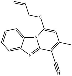 1-(allylthio)-3-methylpyrido[1,2-a]benzimidazole-4-carbonitrile Struktur