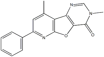 3,9-dimethyl-7-phenylpyrido[3',2':4,5]furo[3,2-d]pyrimidin-4(3H)-one Struktur