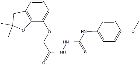 2-{[(2,2-dimethyl-2,3-dihydro-1-benzofuran-7-yl)oxy]acetyl}-N-(4-methoxyphenyl)hydrazinecarbothioamide Struktur