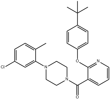 4-tert-butylphenyl 3-{[4-(5-chloro-2-methylphenyl)-1-piperazinyl]carbonyl}-2-pyridinyl ether Struktur