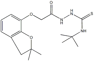 N-(tert-butyl)-2-{[(2,2-dimethyl-2,3-dihydro-1-benzofuran-7-yl)oxy]acetyl}hydrazinecarbothioamide Struktur