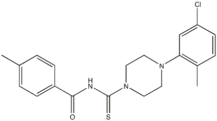 N-{[4-(5-chloro-2-methylphenyl)-1-piperazinyl]carbothioyl}-4-methylbenzamide Struktur