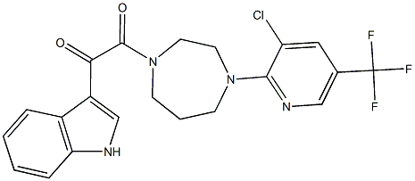 2-{4-[3-chloro-5-(trifluoromethyl)-2-pyridinyl]-1,4-diazepan-1-yl}-1-(1H-indol-3-yl)-2-oxoethanone Struktur