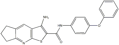 3-amino-N-(4-phenoxyphenyl)-6,7-dihydro-5H-cyclopenta[b]thieno[3,2-e]pyridine-2-carboxamide Struktur