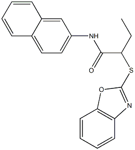 2-(1,3-benzoxazol-2-ylsulfanyl)-N-(2-naphthyl)butanamide Struktur