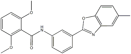 2,6-dimethoxy-N-[3-(5-methyl-1,3-benzoxazol-2-yl)phenyl]benzamide Struktur