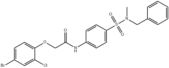 N-(4-{[benzyl(methyl)amino]sulfonyl}phenyl)-2-(4-bromo-2-chlorophenoxy)acetamide Struktur