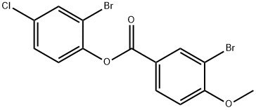 2-bromo-4-chlorophenyl 3-bromo-4-methoxybenzoate Struktur