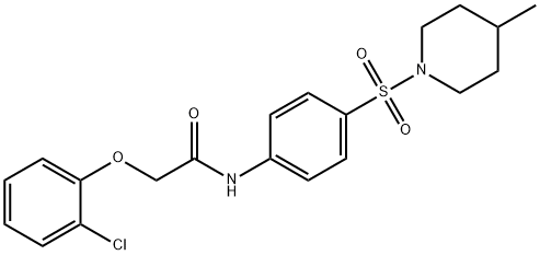 2-(2-chlorophenoxy)-N-{4-[(4-methyl-1-piperidinyl)sulfonyl]phenyl}acetamide Struktur