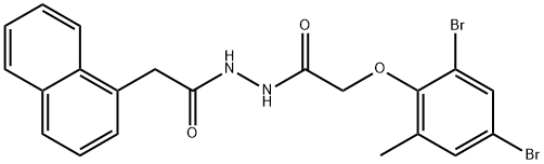 2-(2,4-dibromo-6-methylphenoxy)-N'-(1-naphthylacetyl)acetohydrazide Struktur