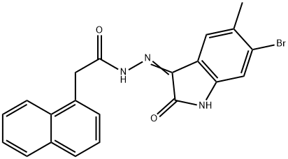 N'-(6-bromo-5-methyl-2-oxo-1,2-dihydro-3H-indol-3-ylidene)-2-(1-naphthyl)acetohydrazide Struktur