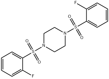 1,4-bis[(2-fluorophenyl)sulfonyl]piperazine Struktur