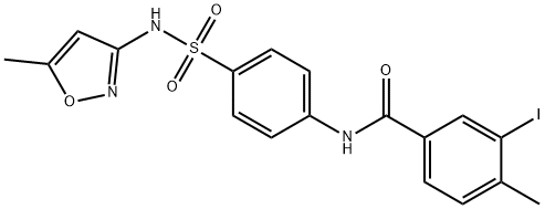 3-iodo-4-methyl-N-(4-{[(5-methyl-3-isoxazolyl)amino]sulfonyl}phenyl)benzamide Struktur