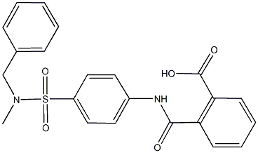 2-[(4-{[benzyl(methyl)amino]sulfonyl}anilino)carbonyl]benzoic acid Struktur