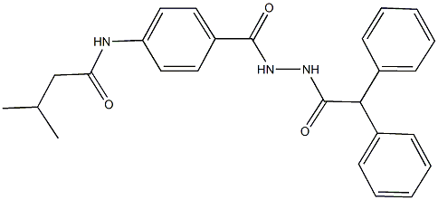 N-(4-{[2-(diphenylacetyl)hydrazino]carbonyl}phenyl)-3-methylbutanamide Struktur