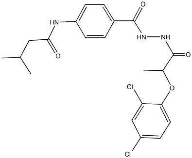 N-[4-({2-[2-(2,4-dichlorophenoxy)propanoyl]hydrazino}carbonyl)phenyl]-3-methylbutanamide Struktur