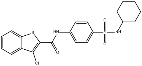 3-chloro-N-{4-[(cyclohexylamino)sulfonyl]phenyl}-1-benzothiophene-2-carboxamide Struktur