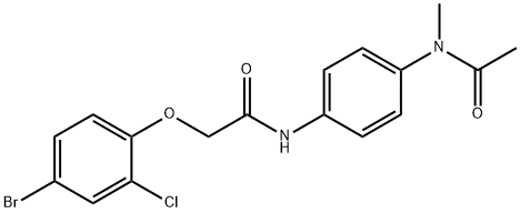 N-{4-[acetyl(methyl)amino]phenyl}-2-(4-bromo-2-chlorophenoxy)acetamide Struktur