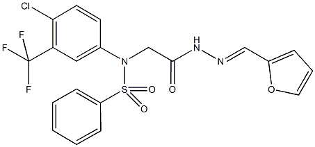 N-[4-chloro-3-(trifluoromethyl)phenyl]-N-{2-[2-(2-furylmethylene)hydrazino]-2-oxoethyl}benzenesulfonamide Struktur