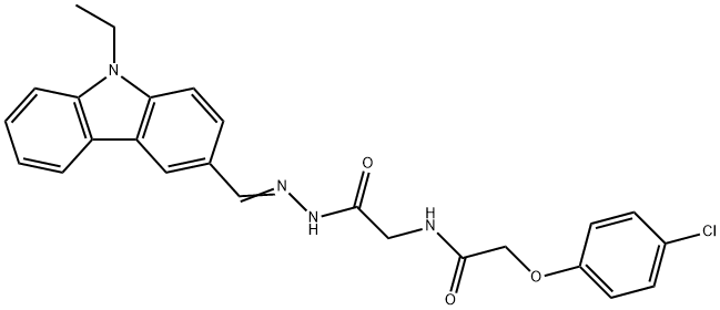 2-(4-chlorophenoxy)-N-(2-{2-[(9-ethyl-9H-carbazol-3-yl)methylene]hydrazino}-2-oxoethyl)acetamide Struktur