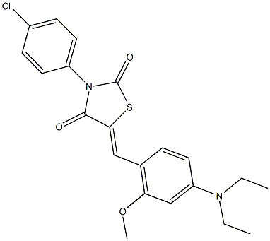 3-(4-chlorophenyl)-5-[4-(diethylamino)-2-methoxybenzylidene]-1,3-thiazolidine-2,4-dione Struktur