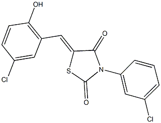 5-(5-chloro-2-hydroxybenzylidene)-3-(3-chlorophenyl)-1,3-thiazolidine-2,4-dione Struktur