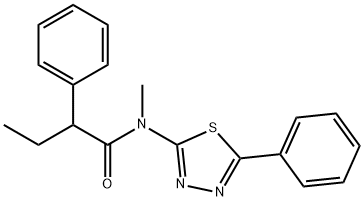 N-methyl-2-phenyl-N-(5-phenyl-1,3,4-thiadiazol-2-yl)butanamide Struktur