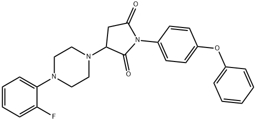 3-[4-(2-fluorophenyl)piperazin-1-yl]-1-(4-phenoxyphenyl)pyrrolidine-2,5-dione Struktur