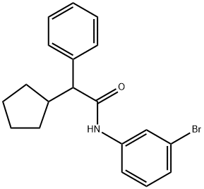 N-(3-bromophenyl)-2-cyclopentyl-2-phenylacetamide Struktur