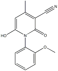 6-hydroxy-1-(2-methoxyphenyl)-4-methyl-2-oxo-1,2-dihydro-3-pyridinecarbonitrile Struktur