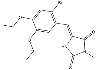 5-(2-bromo-4,5-diethoxybenzylidene)-3-methyl-2-thioxo-4-imidazolidinone Struktur