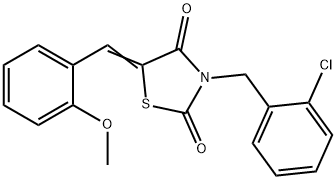 3-(2-chlorobenzyl)-5-(2-methoxybenzylidene)-1,3-thiazolidine-2,4-dione Struktur