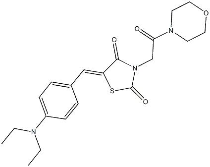 5-[4-(diethylamino)benzylidene]-3-[2-(4-morpholinyl)-2-oxoethyl]-1,3-thiazolidine-2,4-dione Struktur