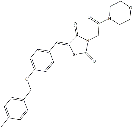 5-{4-[(4-methylbenzyl)oxy]benzylidene}-3-[2-(4-morpholinyl)-2-oxoethyl]-1,3-thiazolidine-2,4-dione Struktur