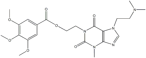 2-{7-[2-(dimethylamino)ethyl]-3-methyl-2,6-dioxo-2,3,6,7-tetrahydro-1H-purin-1-yl}ethyl 3,4,5-trimethoxybenzoate Struktur