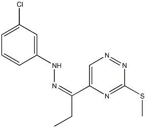 1-[3-(methylsulfanyl)-1,2,4-triazin-5-yl]-1-propanone (3-chlorophenyl)hydrazone Struktur