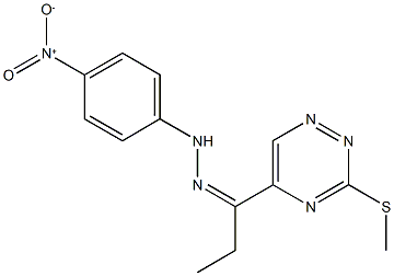 1-[3-(methylsulfanyl)-1,2,4-triazin-5-yl]-1-propanone {4-nitrophenyl}hydrazone Struktur