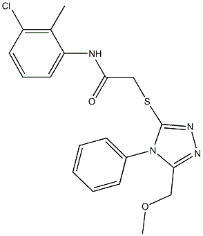 N-(3-chloro-2-methylphenyl)-2-{[5-(methoxymethyl)-4-phenyl-4H-1,2,4-triazol-3-yl]sulfanyl}acetamide Struktur