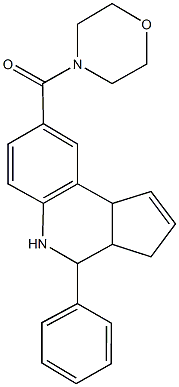 8-(4-morpholinylcarbonyl)-4-phenyl-3a,4,5,9b-tetrahydro-3H-cyclopenta[c]quinoline Struktur