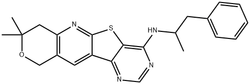 8,8-dimethyl-N-(1-methyl-2-phenylethyl)-7,10-dihydro-8H-pyrano[3'',4'':5',6']pyrido[3',2':4,5]thieno[3,2-d]pyrimidin-4-amine Struktur