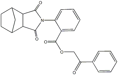 2-oxo-2-phenylethyl 2-(3,5-dioxo-4-azatricyclo[5.2.1.0~2,6~]dec-4-yl)benzoate Struktur