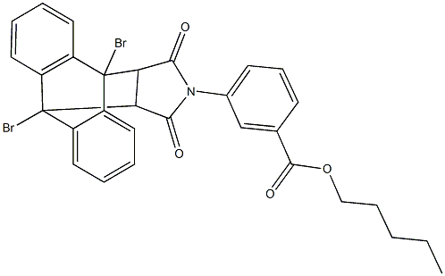 pentyl 3-(1,8-dibromo-16,18-dioxo-17-azapentacyclo[6.6.5.0~2,7~.0~9,14~.0~15,19~]nonadeca-2,4,6,9,11,13-hexaen-17-yl)benzoate Struktur