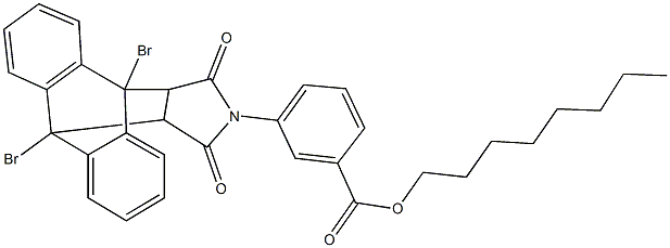 octyl 3-(1,8-dibromo-16,18-dioxo-17-azapentacyclo[6.6.5.0~2,7~.0~9,14~.0~15,19~]nonadeca-2,4,6,9,11,13-hexaen-17-yl)benzoate Struktur