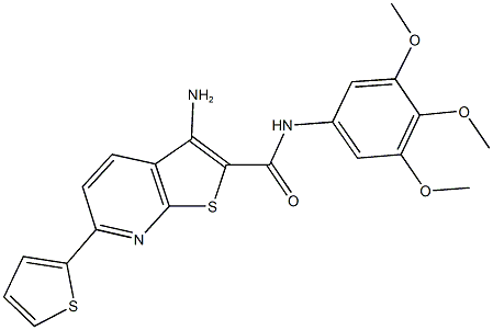 3-amino-6-thien-2-yl-N-(3,4,5-trimethoxyphenyl)thieno[2,3-b]pyridine-2-carboxamide Struktur