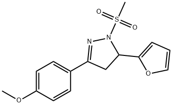 4-[5-(2-furyl)-1-(methylsulfonyl)-4,5-dihydro-1H-pyrazol-3-yl]phenyl methyl ether Struktur