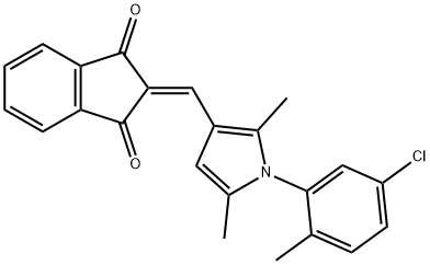 2-{[1-(5-chloro-2-methylphenyl)-2,5-dimethyl-1H-pyrrol-3-yl]methylene}-1H-indene-1,3(2H)-dione Struktur