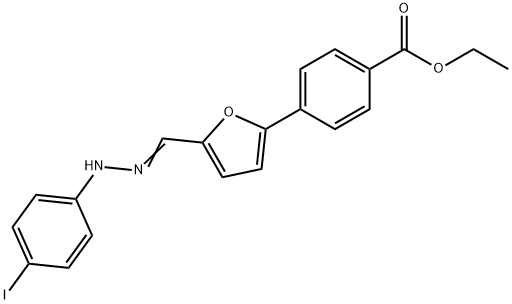 ethyl 4-{5-[2-(4-iodophenyl)carbohydrazonoyl]-2-furyl}benzoate Struktur