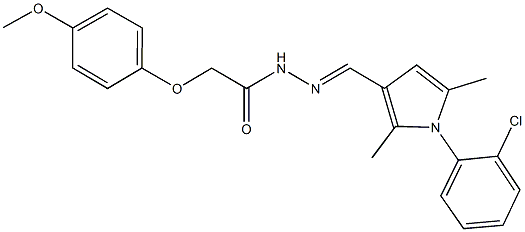 N'-{[1-(2-chlorophenyl)-2,5-dimethyl-1H-pyrrol-3-yl]methylene}-2-(4-methoxyphenoxy)acetohydrazide Struktur