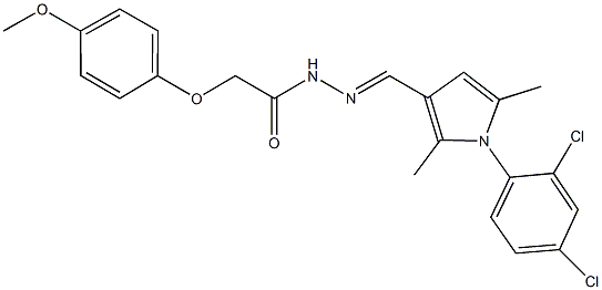 N'-{[1-(2,4-dichlorophenyl)-2,5-dimethyl-1H-pyrrol-3-yl]methylene}-2-(4-methoxyphenoxy)acetohydrazide Struktur