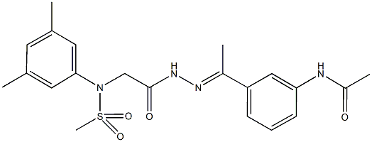 N-[3-(N-{[3,5-dimethyl(methylsulfonyl)anilino]acetyl}ethanehydrazonoyl)phenyl]acetamide Struktur